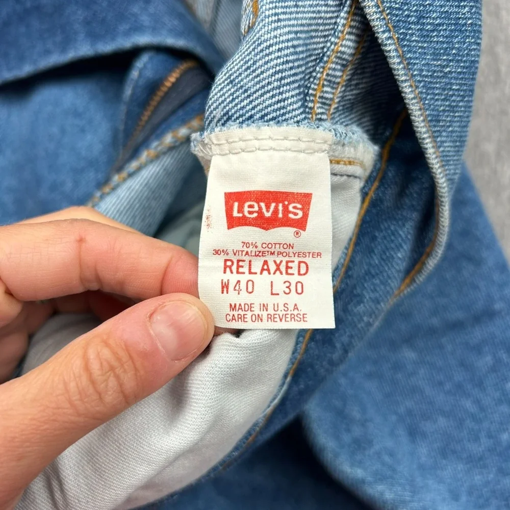 Levi's Silver Medal Relaxed Fit Stretch Jeans Mens 40x30 80s Medium Wash USA NEW